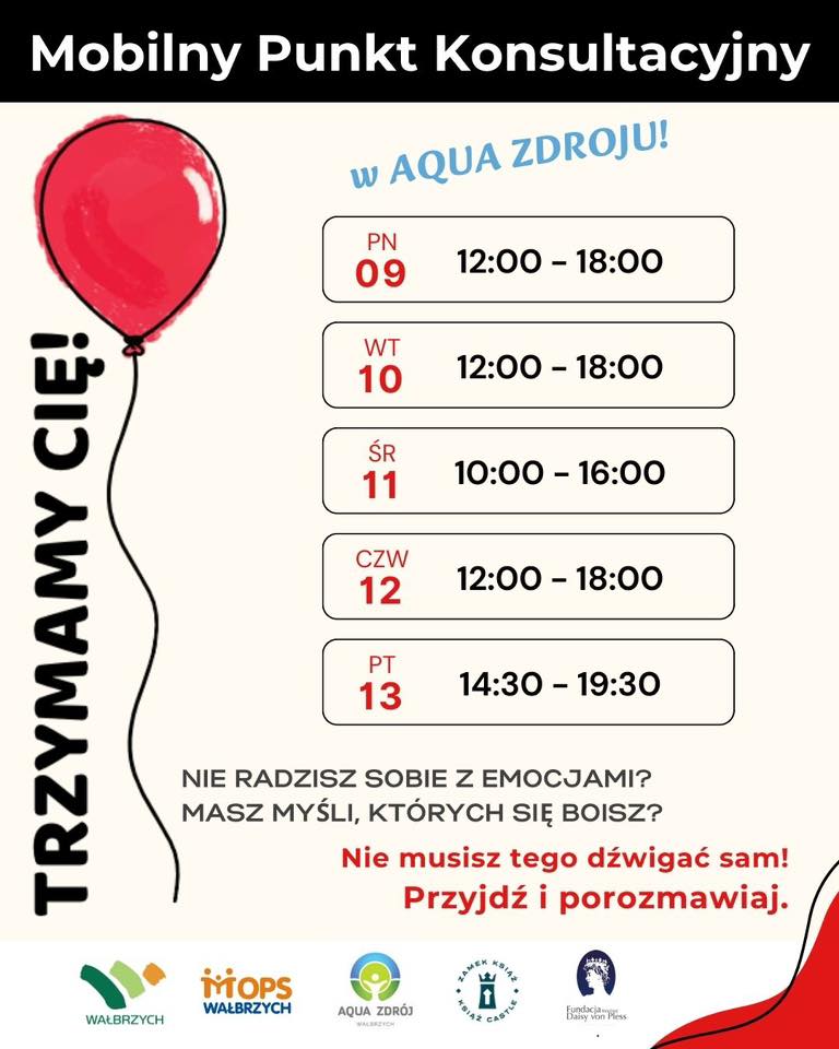 Mobilny Punkt Konsultacyjny „Trzymamy Cię!” w Aqua Zdrój