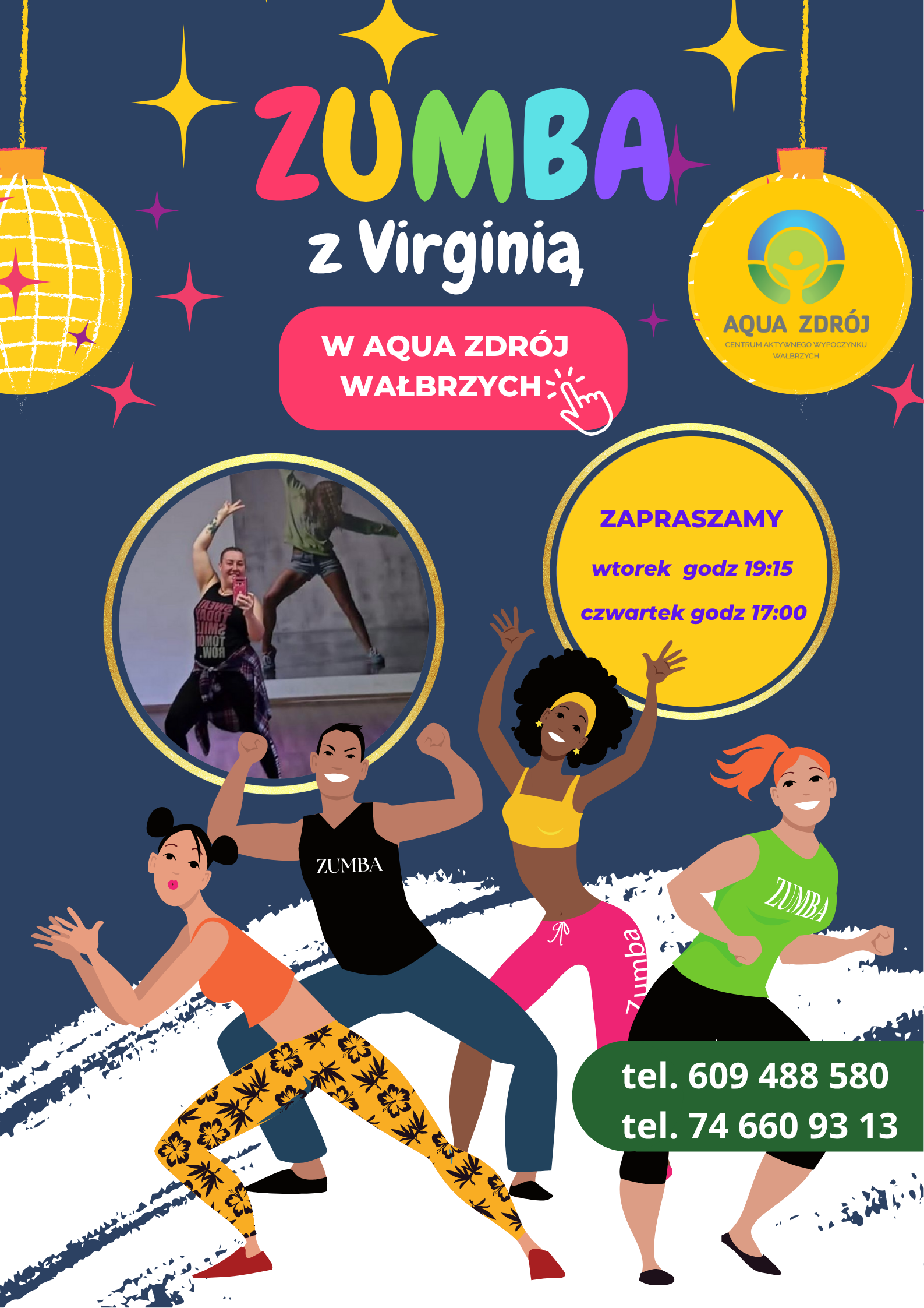 Blue Modern Zumba Class Poster 1