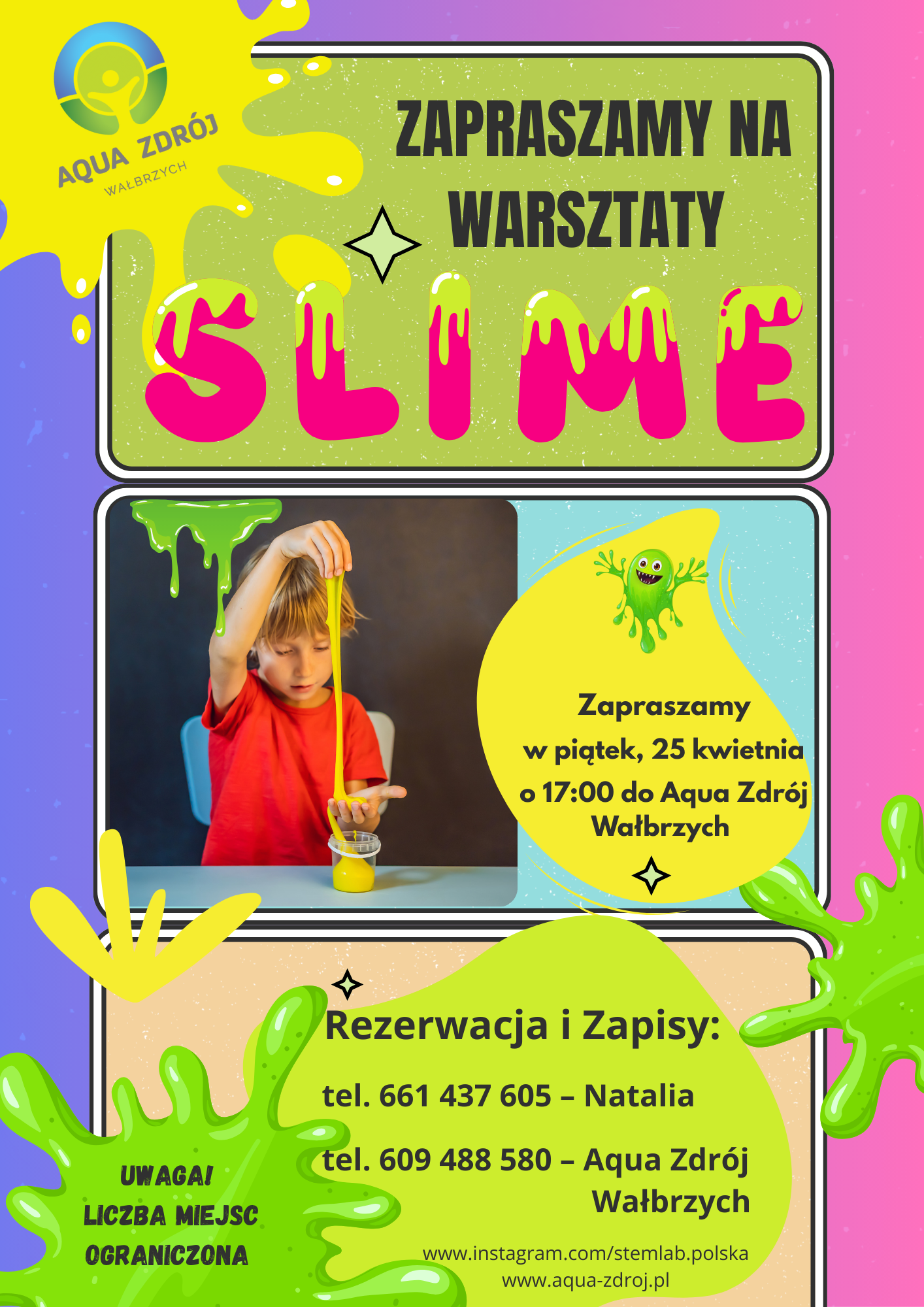 Colorful and Vibrant Slime Summer Workshop Flyer 1