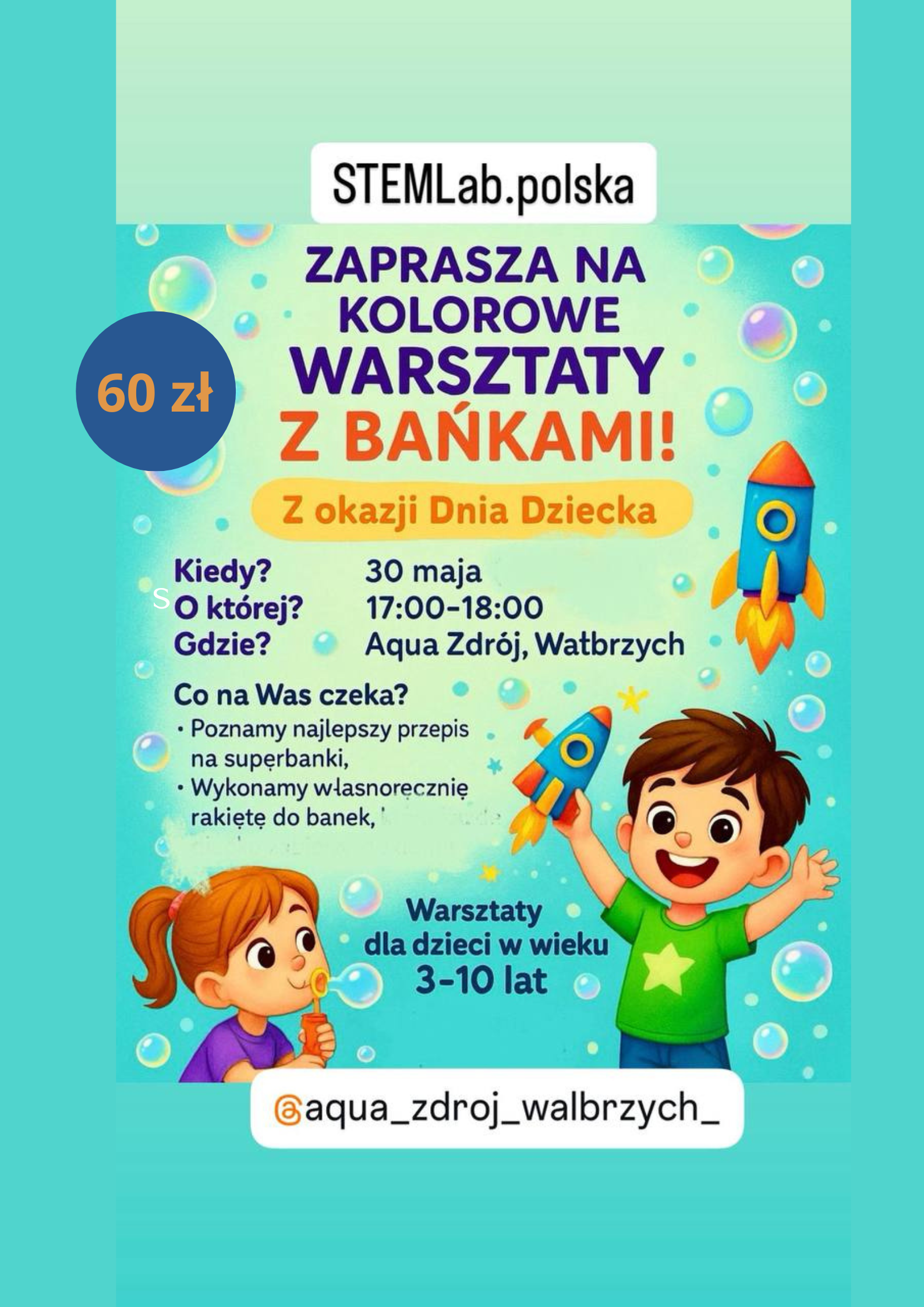 Kolorowe warsztaty z bańkamiw Aqua Zdrój