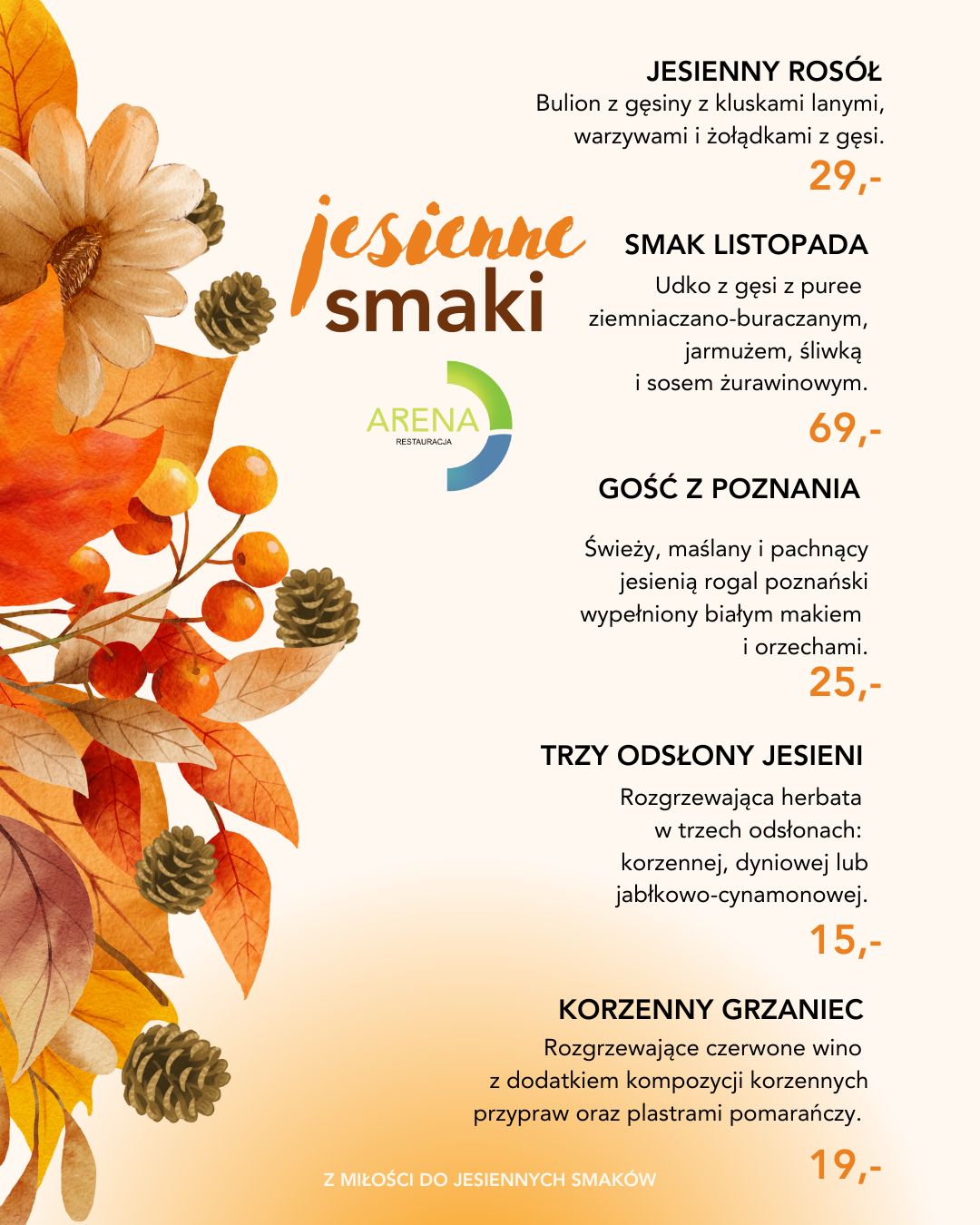 Jesienne smaki w Restauracji Arena