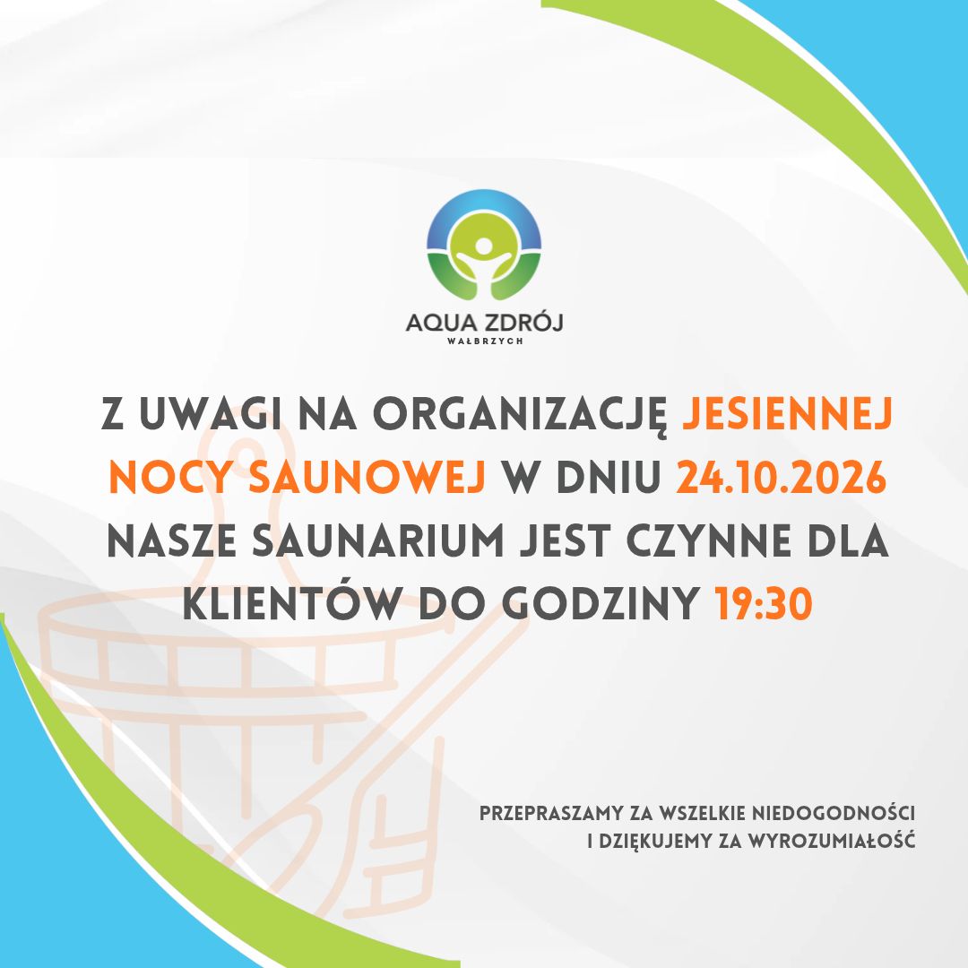 Godziny funkcjonowania saunarium w dniu 24.10.2026